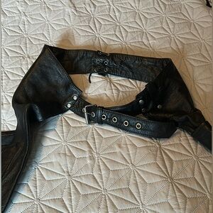 Woman’s motorcycle  Black genuine leather Chaps size X Small